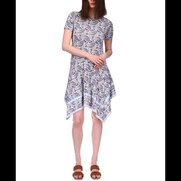 Paisley Striped Handkerchief-Hem Dress M - Picture 1 of 8